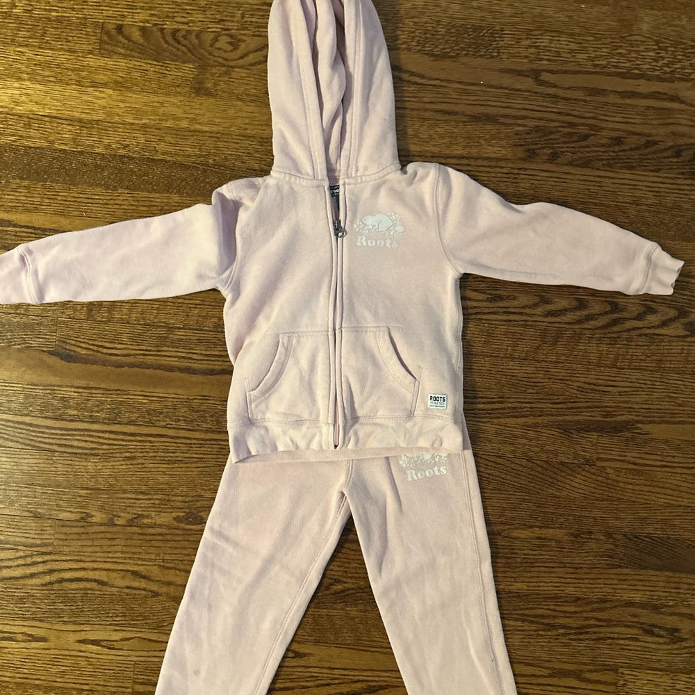 Roots Pink Hoodie and Sweatpants Set